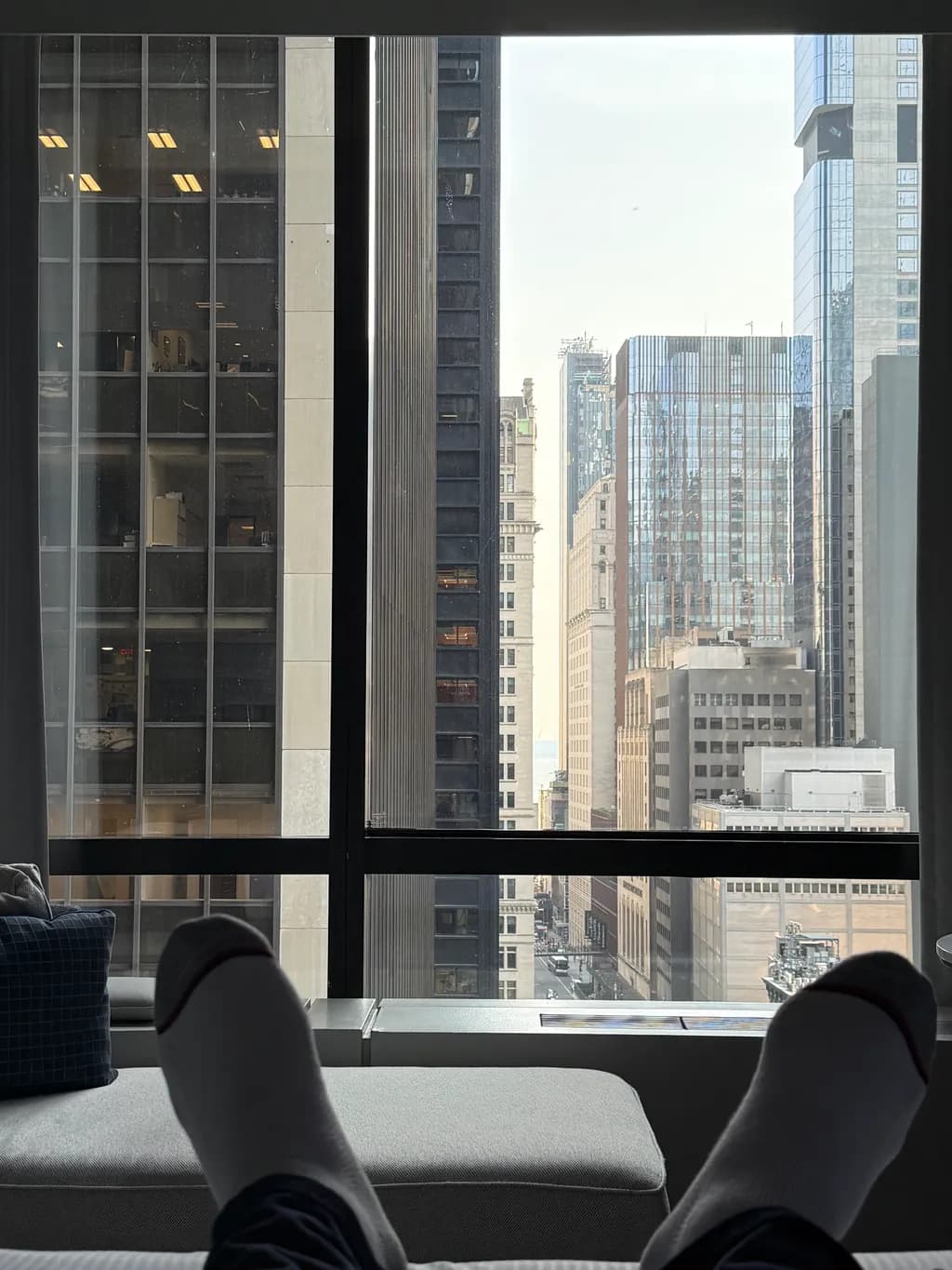 Cityscape Reflections: A Cozy Moment in the Heart of Urban Life