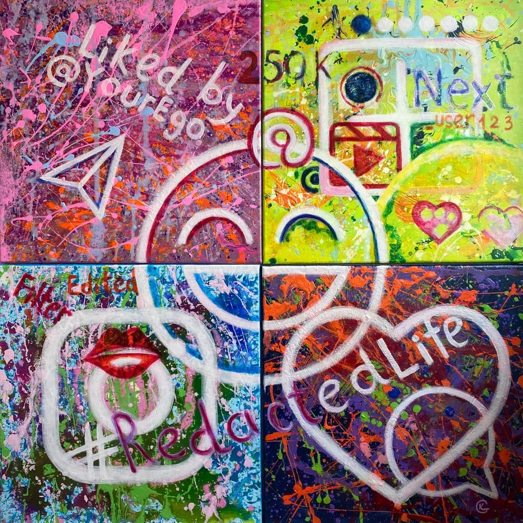 Vibrant Echoes of Social Media: A Colorful Exploration of Digital Expression