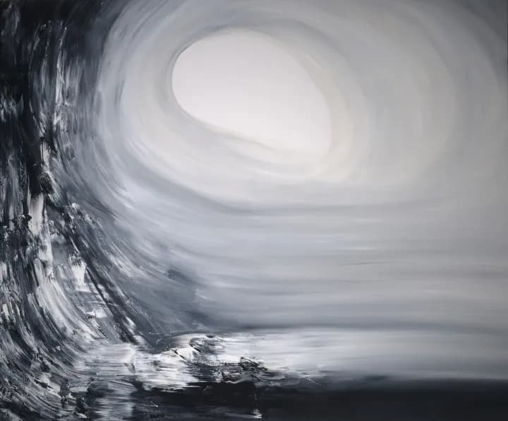 Whispers of Monochrome: A Fluid Dance of Abstract Swirls