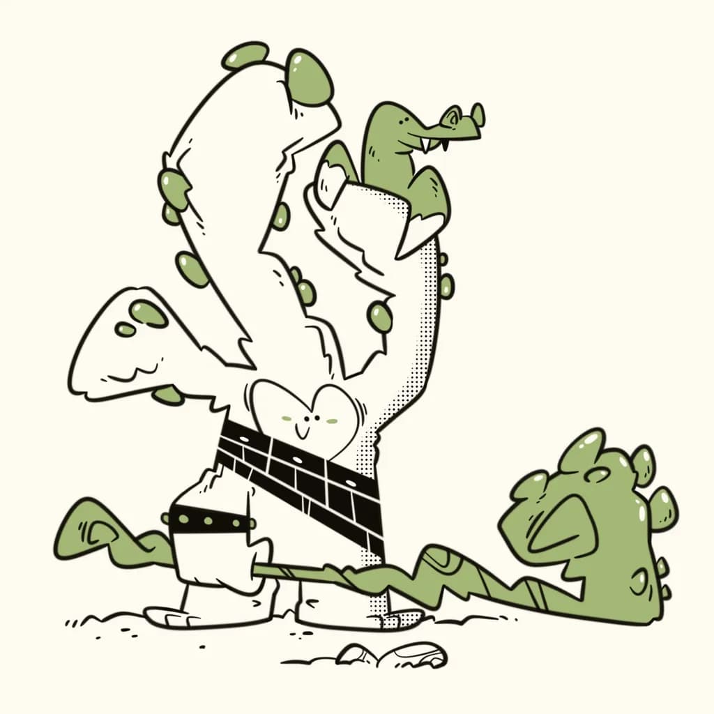 Whimsical Cactus Dance: A Playful Encounter with Nature's Quirky Creatures