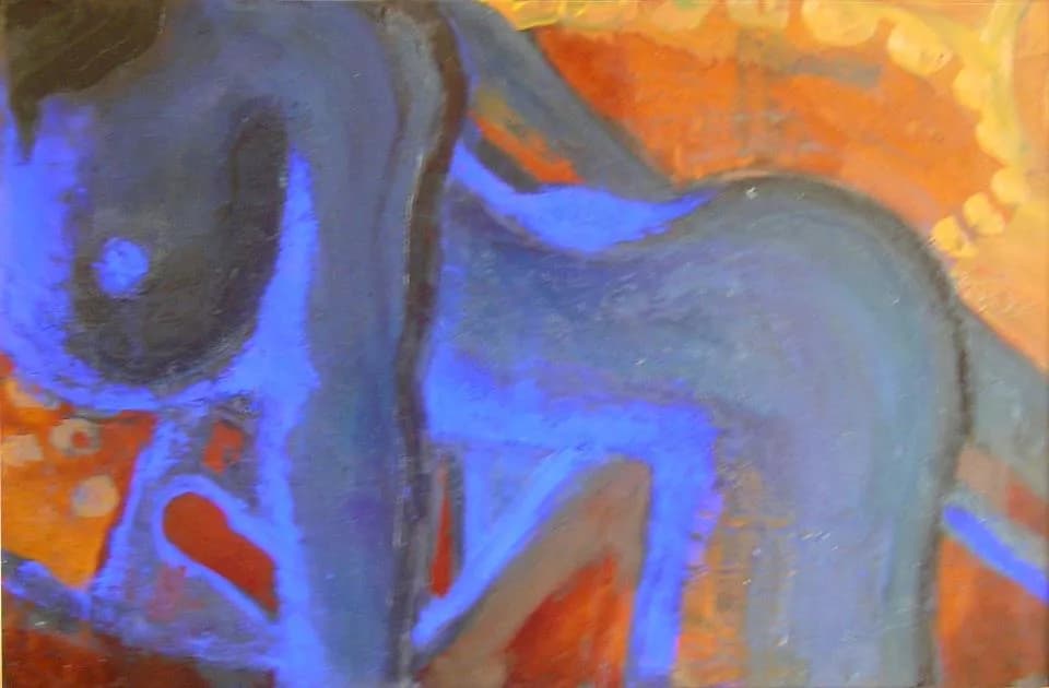 Ethereal Embrace: A Dance of Color and Form in Abstract Nudes