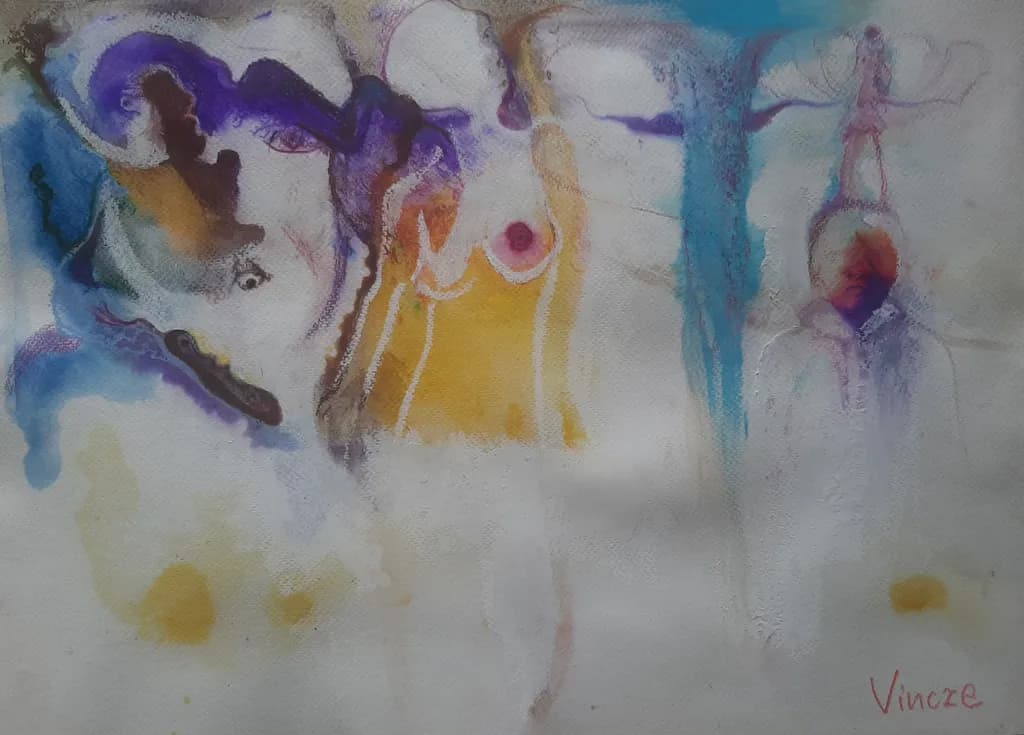 Whispers of Color: An Abstract Exploration of Fluid Figures and Expression