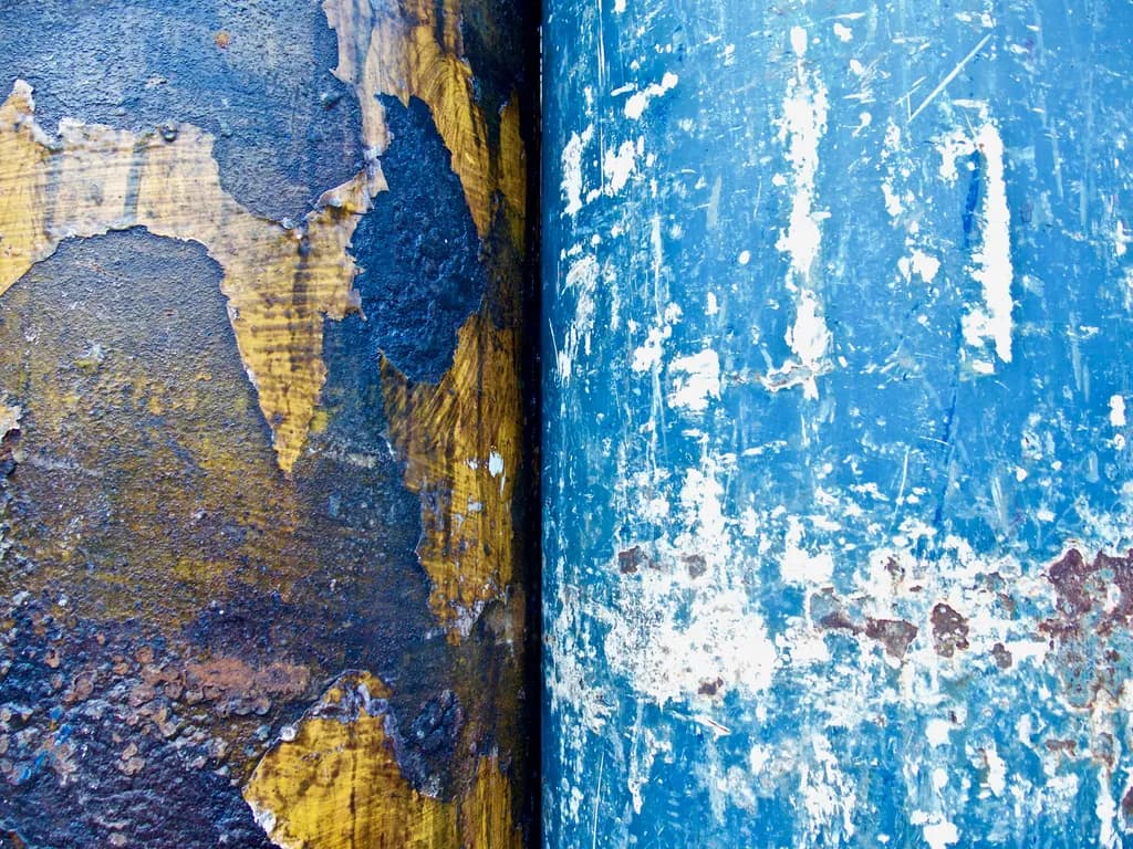 Rust and Blue: A Dance of Weathered Textures