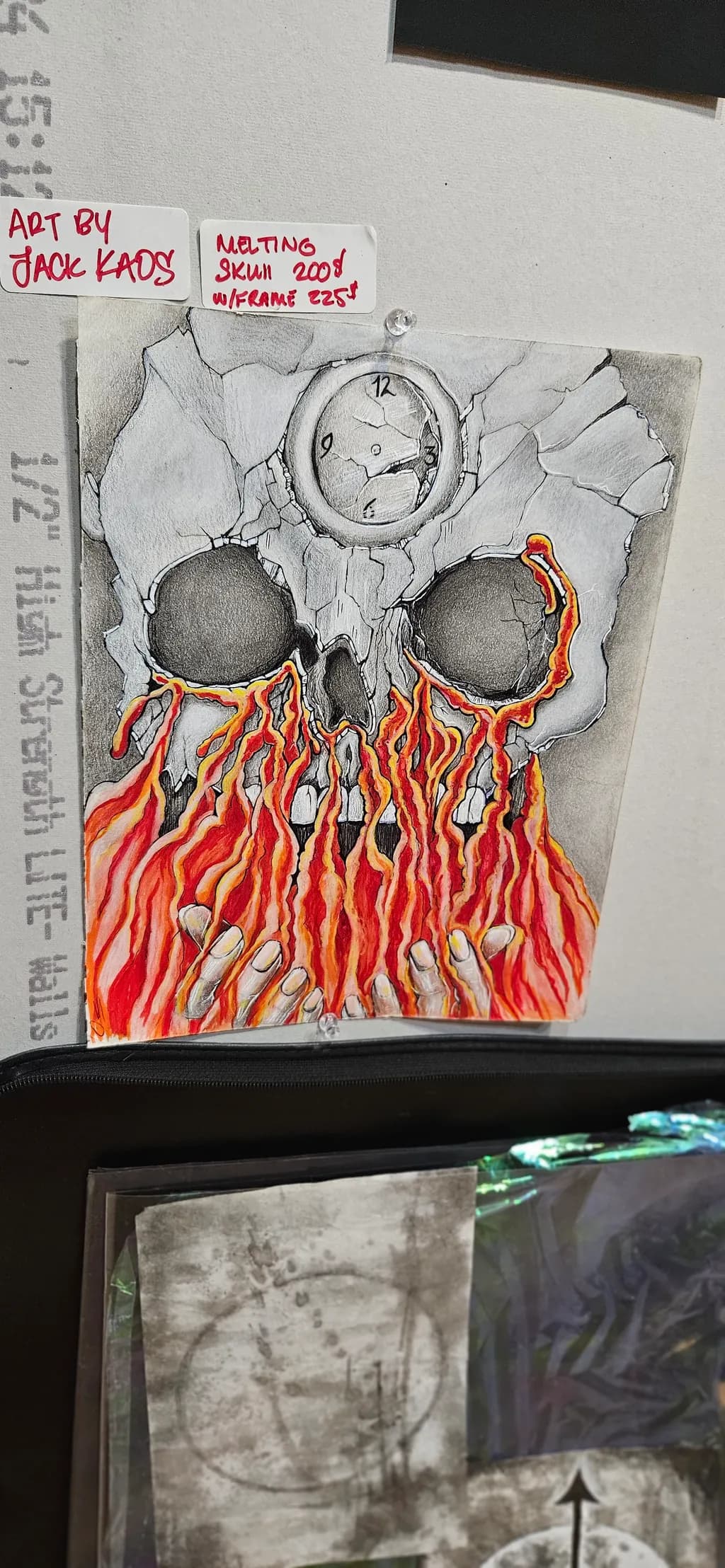 Melting Time: A Fiery Dance of Life and Death in Skull Art