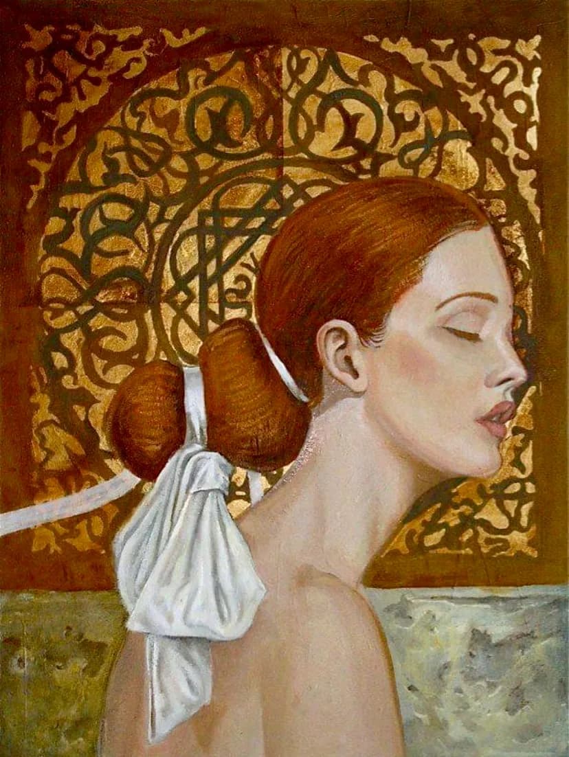 Whispers of Elegance: A Portrait of Serenity and Intricate Beauty