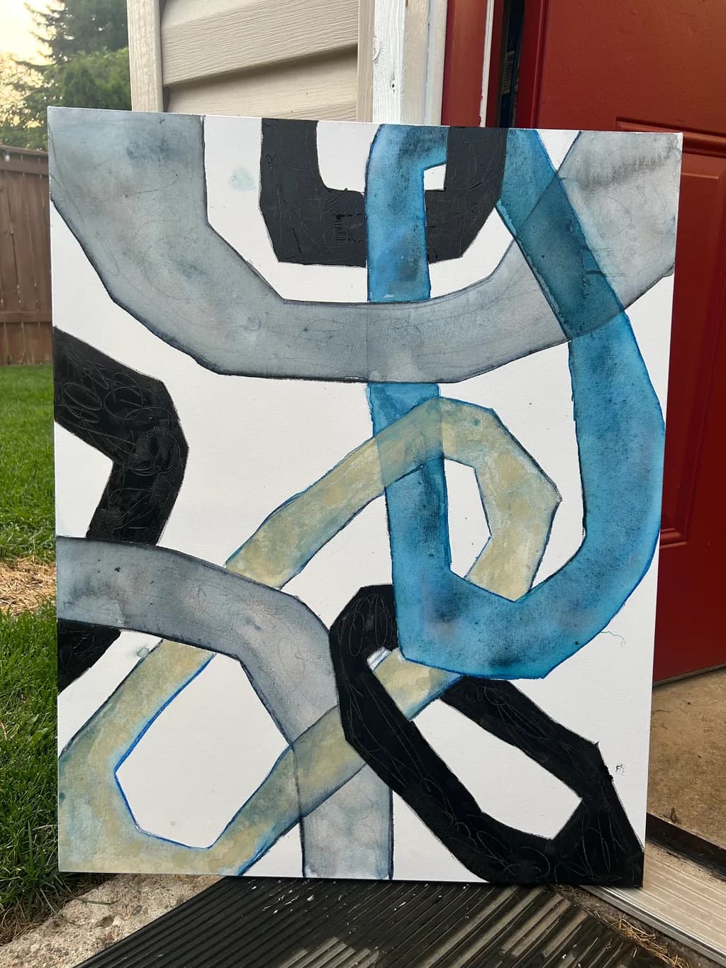 Interwoven Blue Geometry