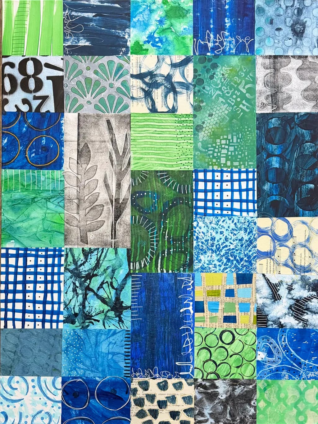 Blue Green Patchwork grac_synthetic