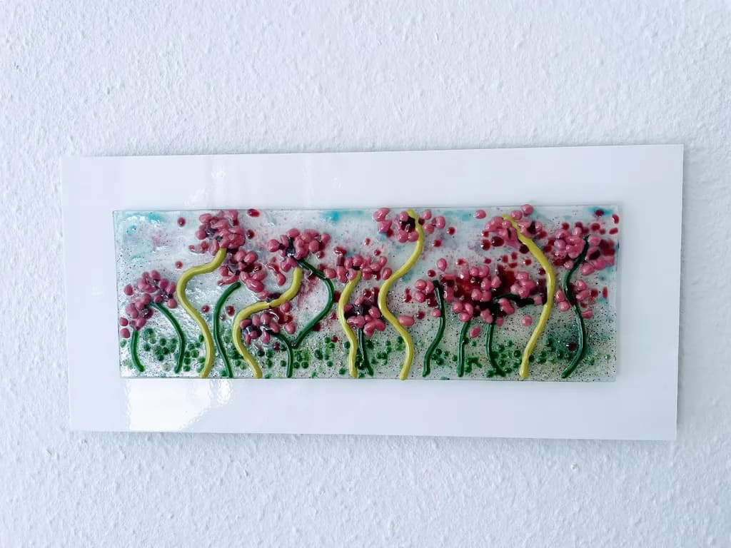 Whispers of Spring: A Vibrant Glass Floral Landscape