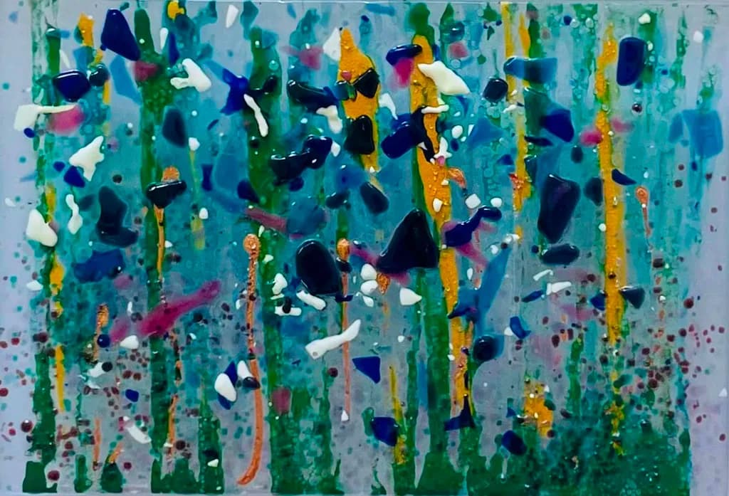 Vibrant Cascade: A Colorful Journey Through Abstract Expressionism