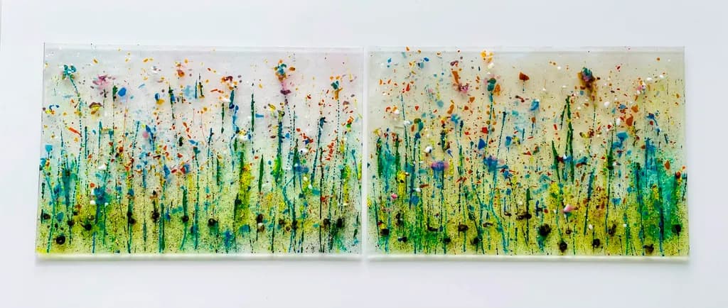 Whispers of Color: An Abstract Floral Symphony in Bright Textures