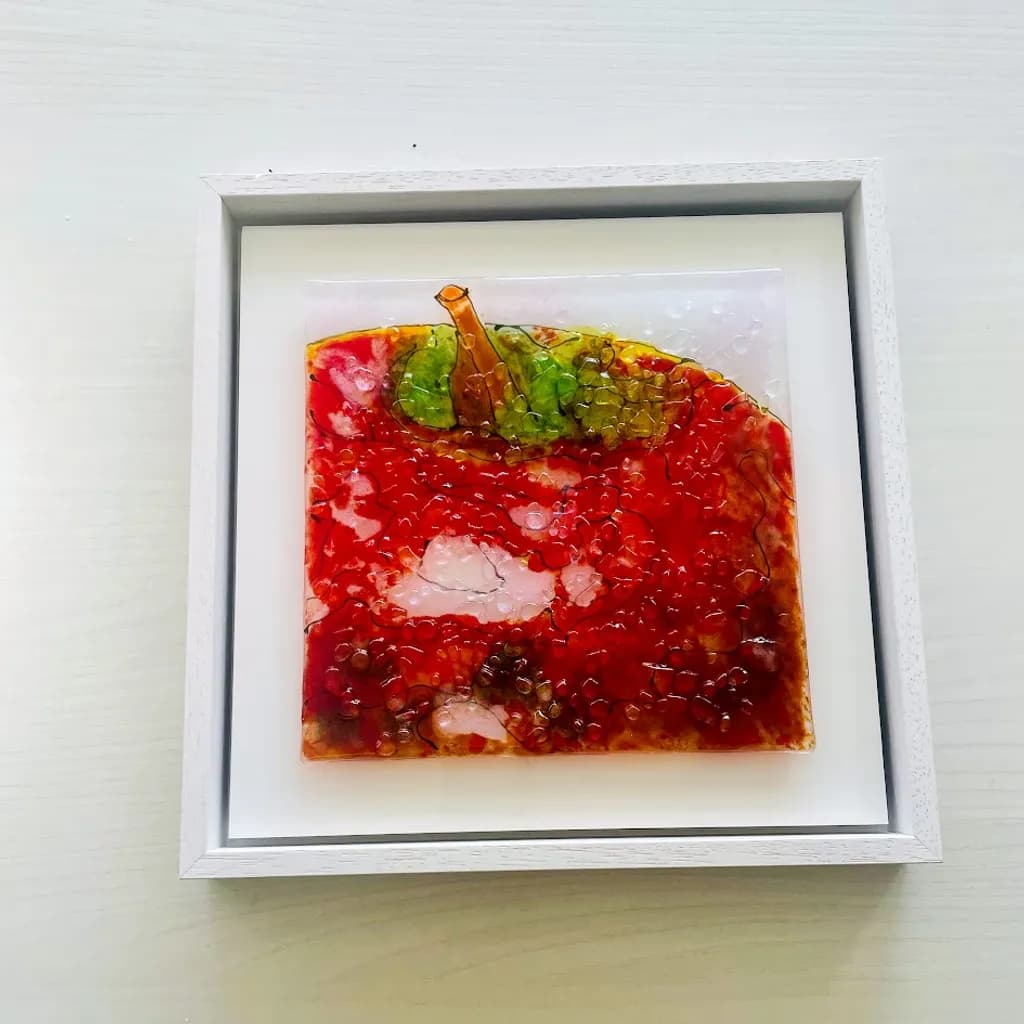 Textured Red Apple Slice