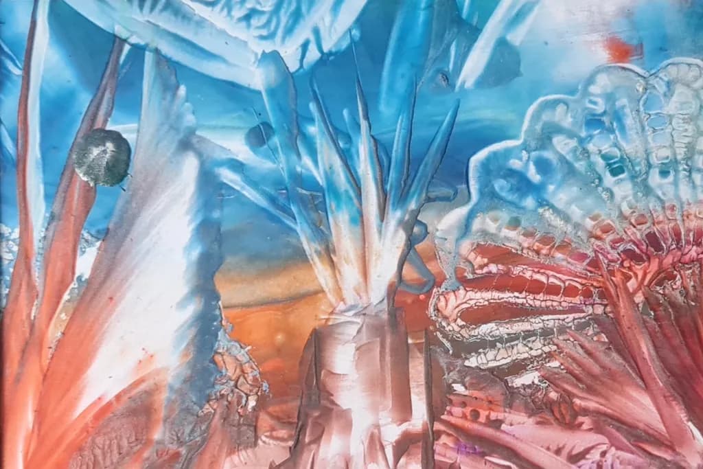 Vibrant Underwater Symphony: An Abstract Exploration of Fluid Organic Forms