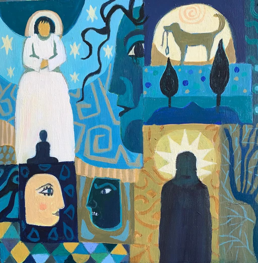 Whispers of Color: A Journey Through Faces and Forms in Abstract Harmony
