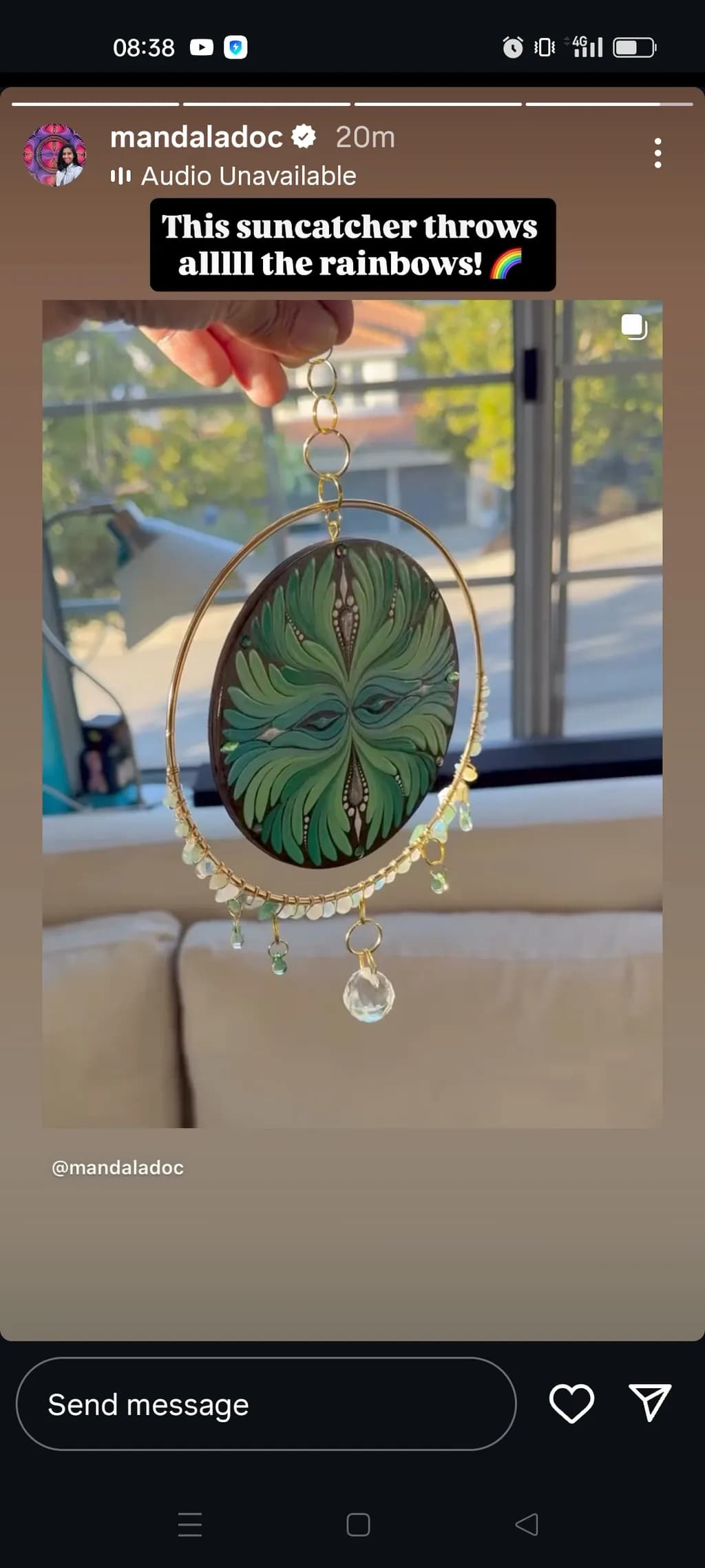 Whimsical Greenery: A Radiant Suncatcher That Dances with Rainbows