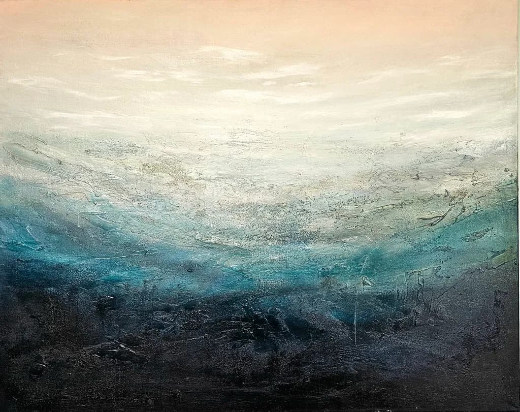 Whispers of the Ocean: A Serene Abstract Journey Through Depths and Light