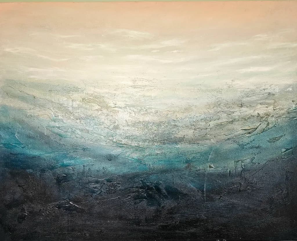 Serenity in Blue: An Abstract Journey Through Calm Textures and Gradients