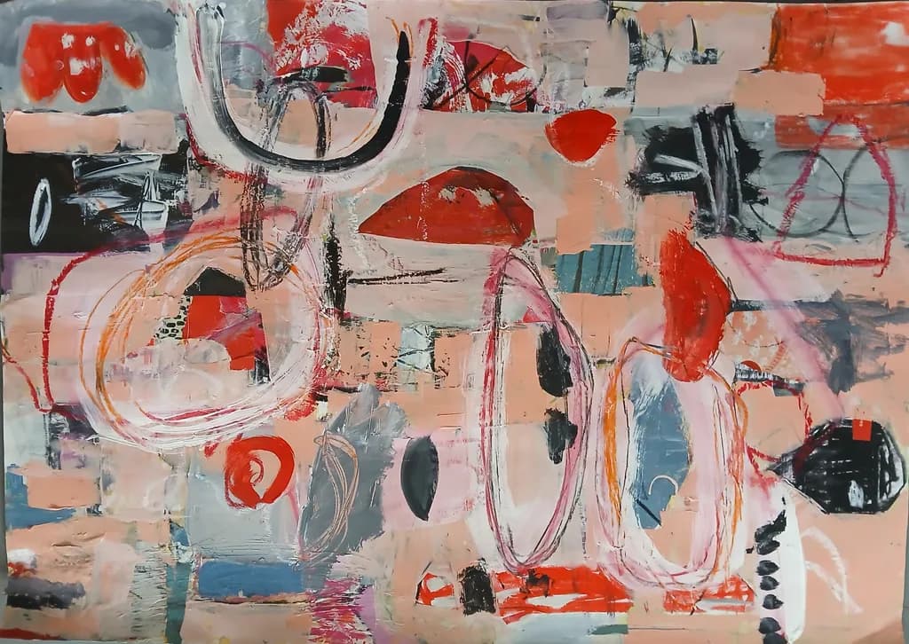 Vibrant Chaos: An Abstract Exploration of Geometric Expression and Texture