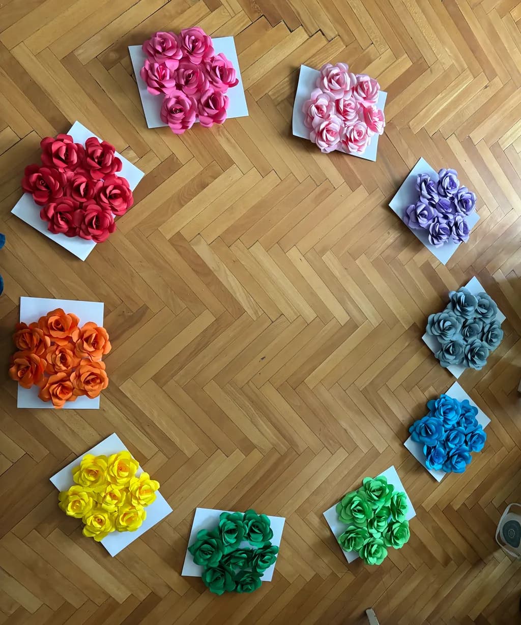 Vibrant Floral Harmony: A Colorful Arrangement of Artificial Blooms