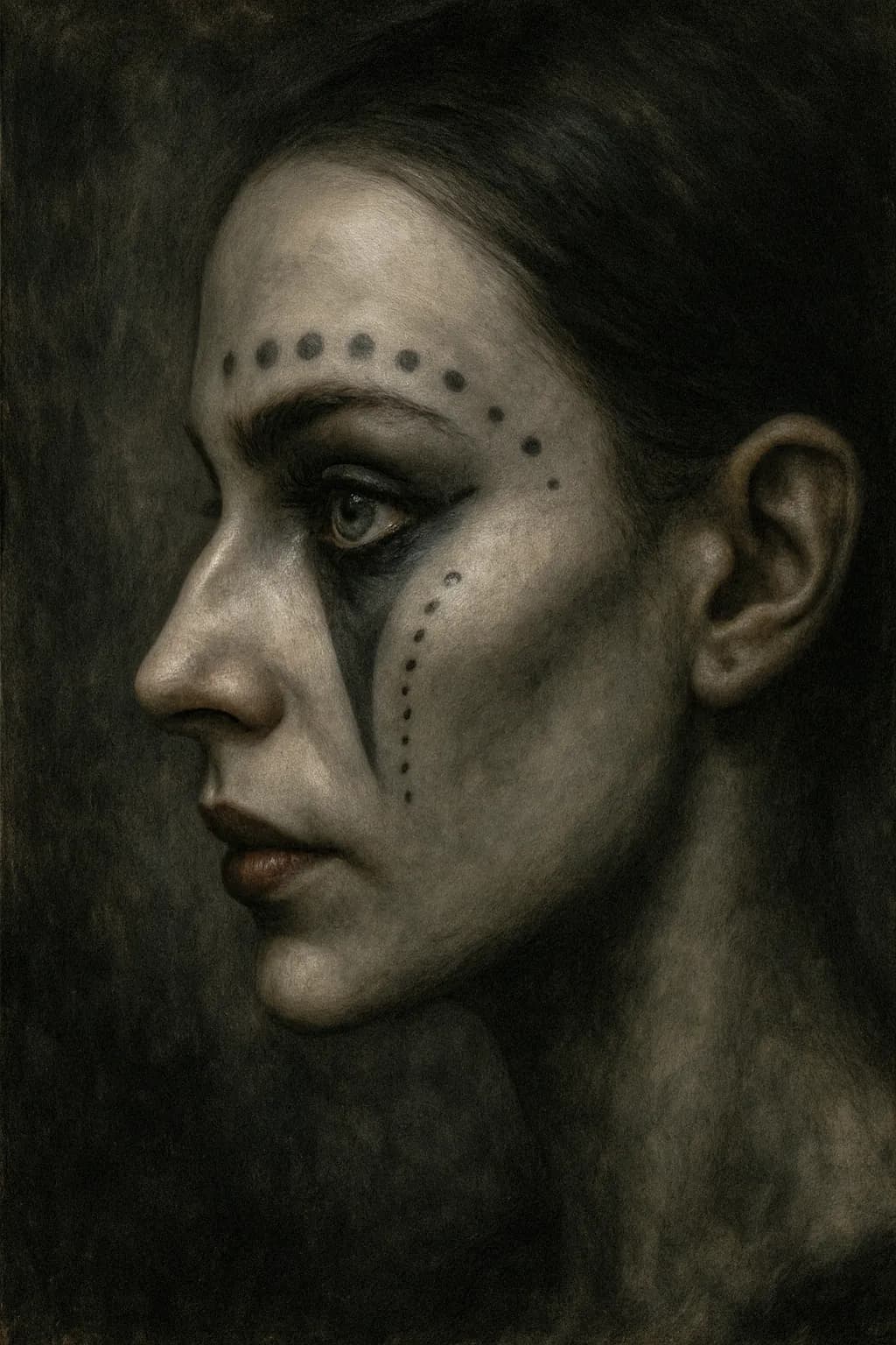 Mysterious Elegance: A Dramatic Portrait of Expression and Contrast