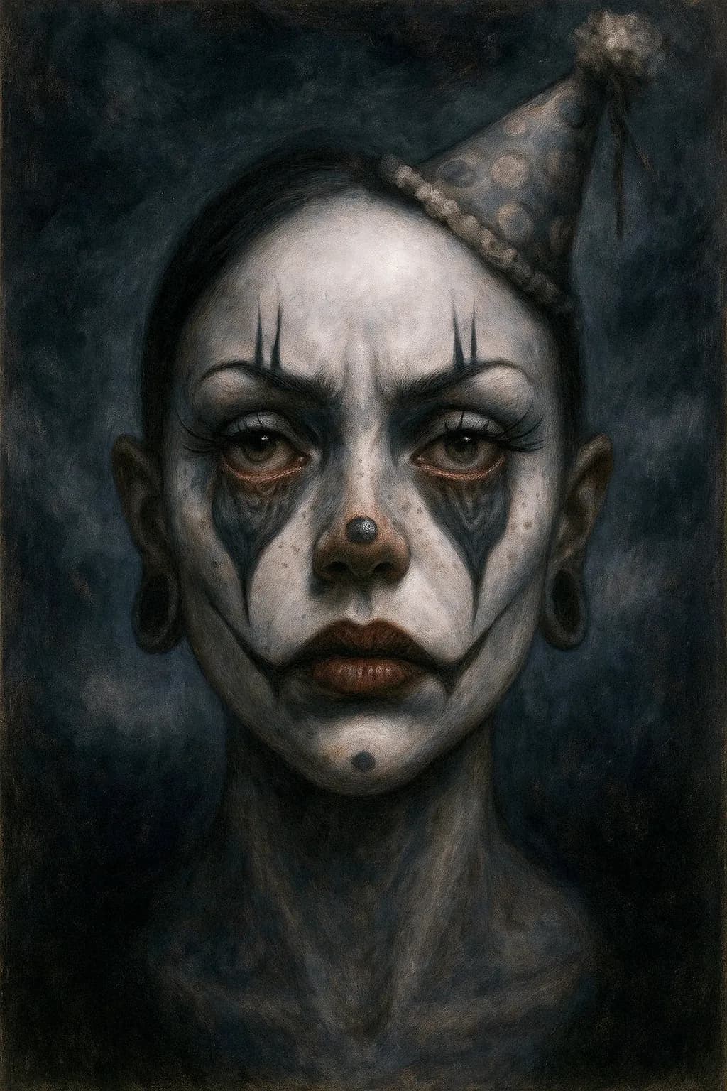 Whispers of the Dark Carnival: A Haunting Portrait of a Clown's Soul