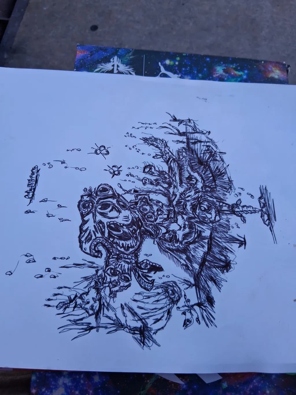 Whimsical Journey Through Nature's Mystique: An Intricate Ink Exploration of Life and Imagination