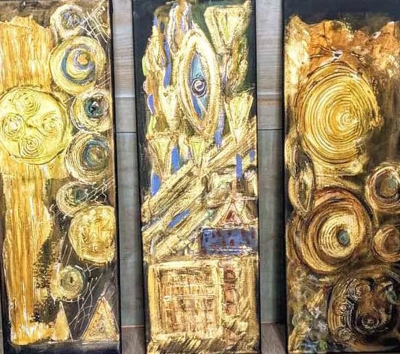 Golden Whirls: An Abstract Journey Through Texture and Pattern