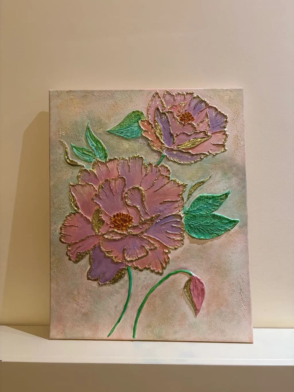 Whispers of Spring: Textured Floral Elegance in Soft Pastels
