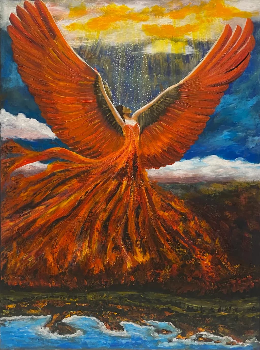 Embodying the Divine: A Phoenix Rising from the Ashes of Transformation
