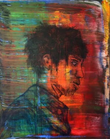 Vibrant Echoes: An Abstract Portrait of Expression and Colorful Identity
