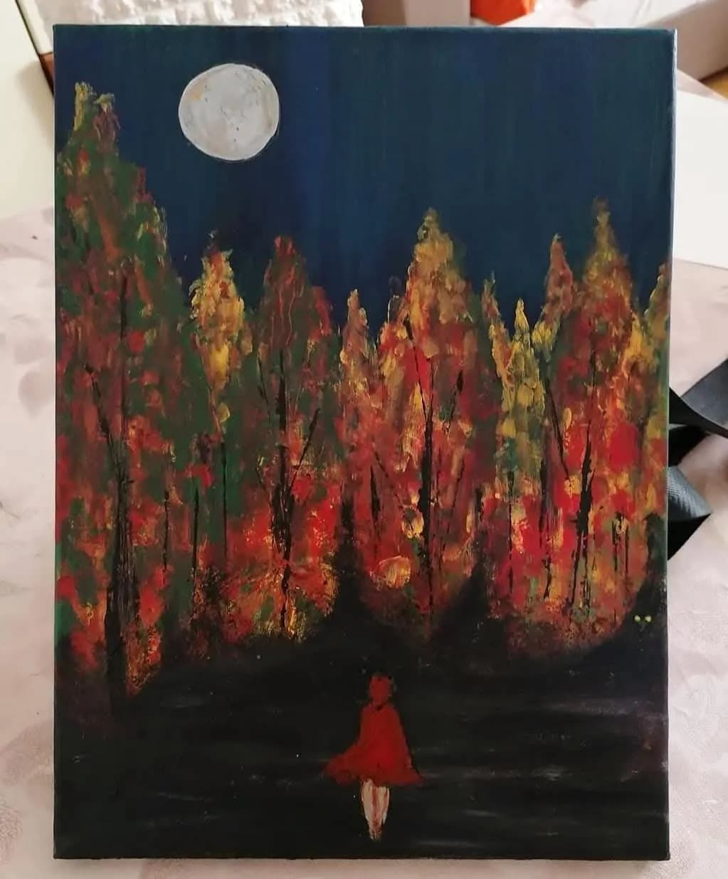 Whispers of Autumn: A Moonlit Stroll Through Fiery Forests