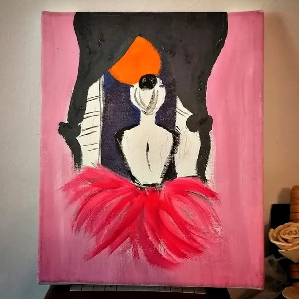 Whispers of Elegance: A Dancer's Dream in Pink and Black