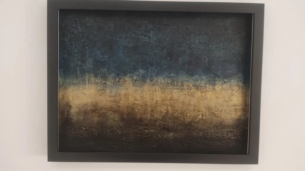 Whispers of Dusk: A Textured Journey Through Blue and Gold Horizons