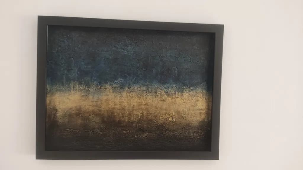 Whispers of Blue and Gold: An Abstract Journey Through Texture and Light