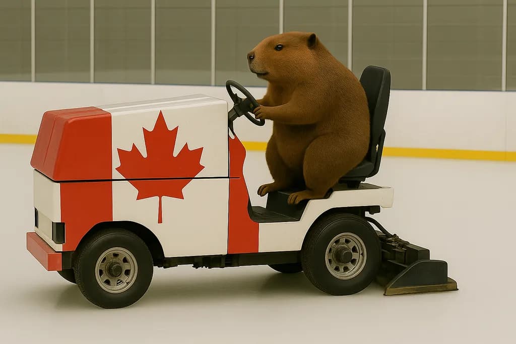 Beaver on Ice: A Humorous Canadian Adventure in a Zamboni