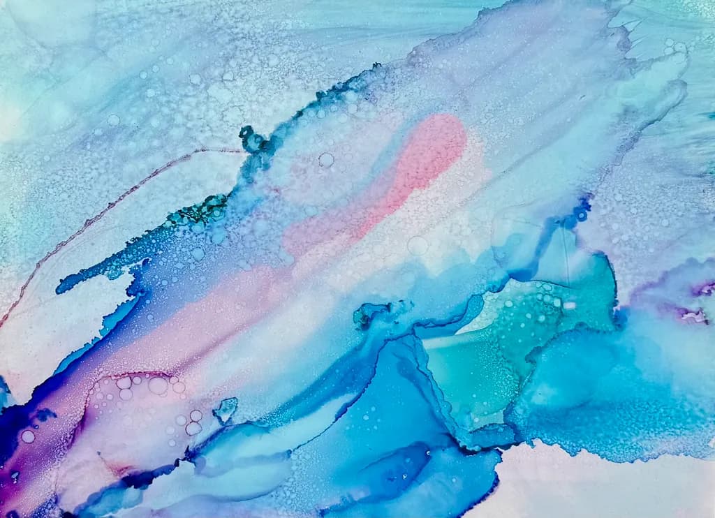 Whispers of the Ocean: A Serene Dance of Aqua and Lavender Hues