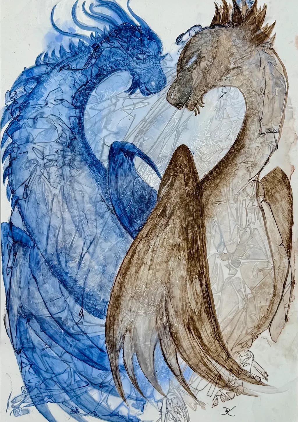 Eternal Dance of the Elemental Dragons: A Fusion of Fire and Ice