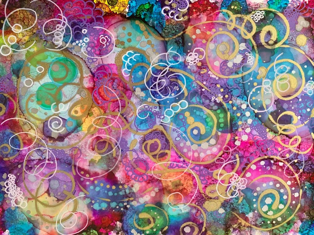 Whimsical Swirls: A Vibrant Dance of Color and Light