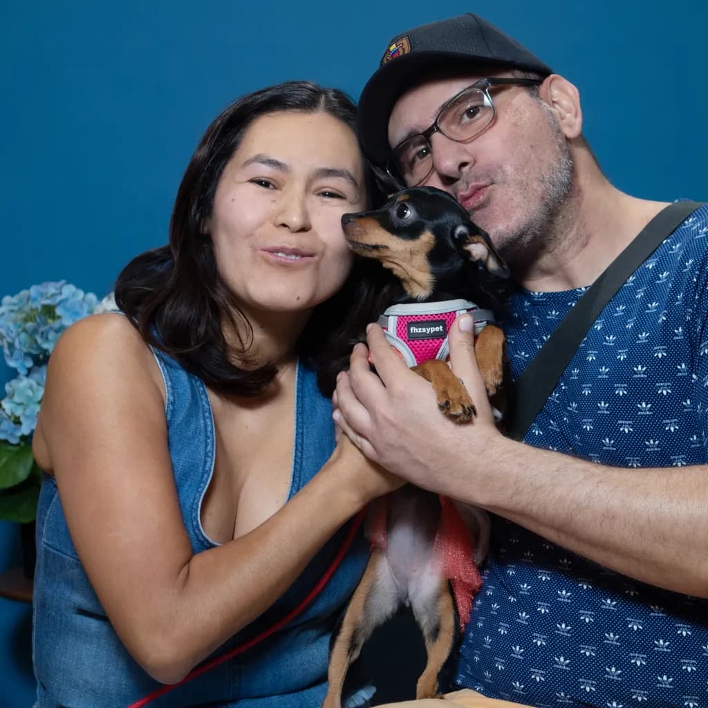 Joyful Moments: A Portrait of Love and Affection with Our Beloved Pet