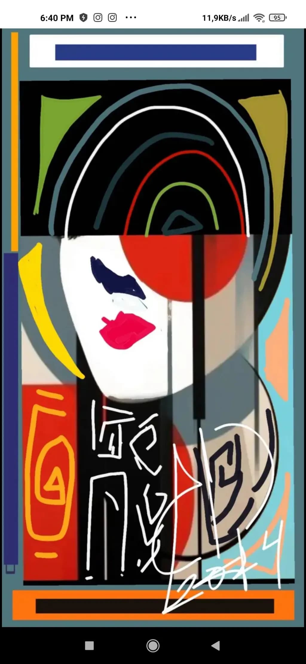 Whispers of Color: A Modern Abstract Portrait in Bold Hues and Shapes