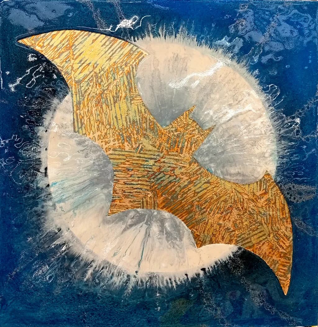 Celestial Bat: A Dance of Light and Shadow in Abstract Art