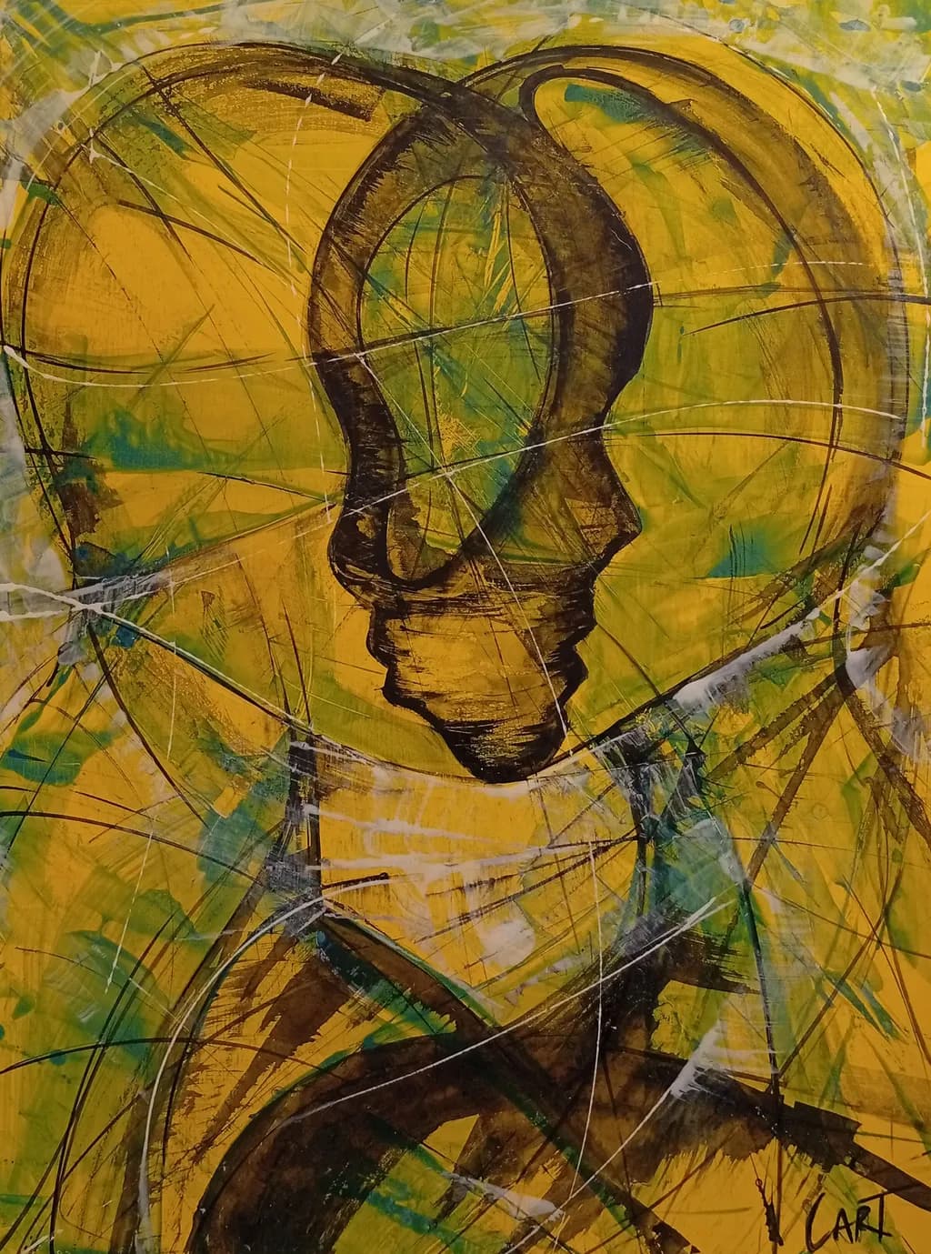 Whispers of Connection: A Duality in Yellow and Green