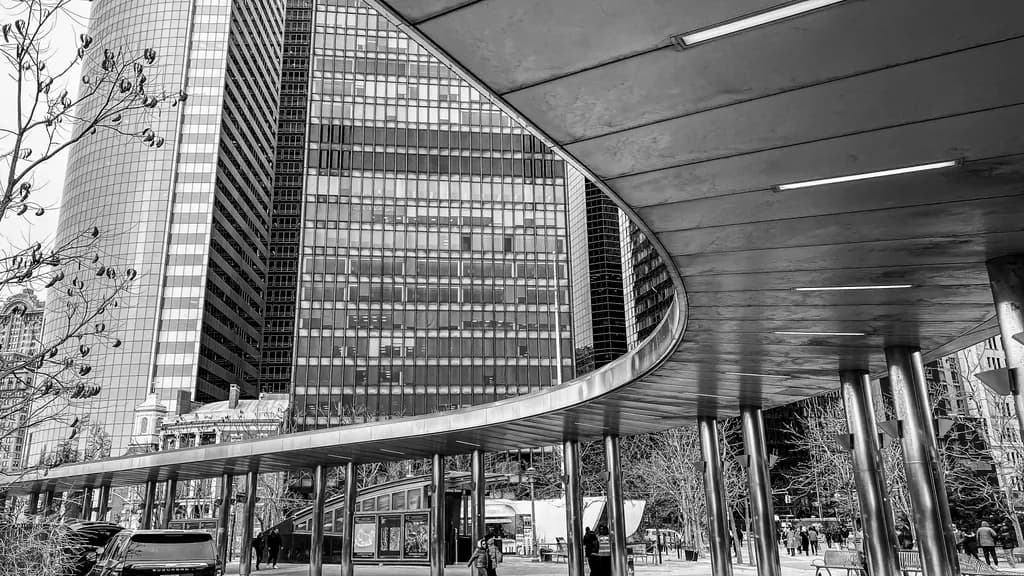Urban Curves: A Monochrome Journey Through Modern Architecture in the Cityscape