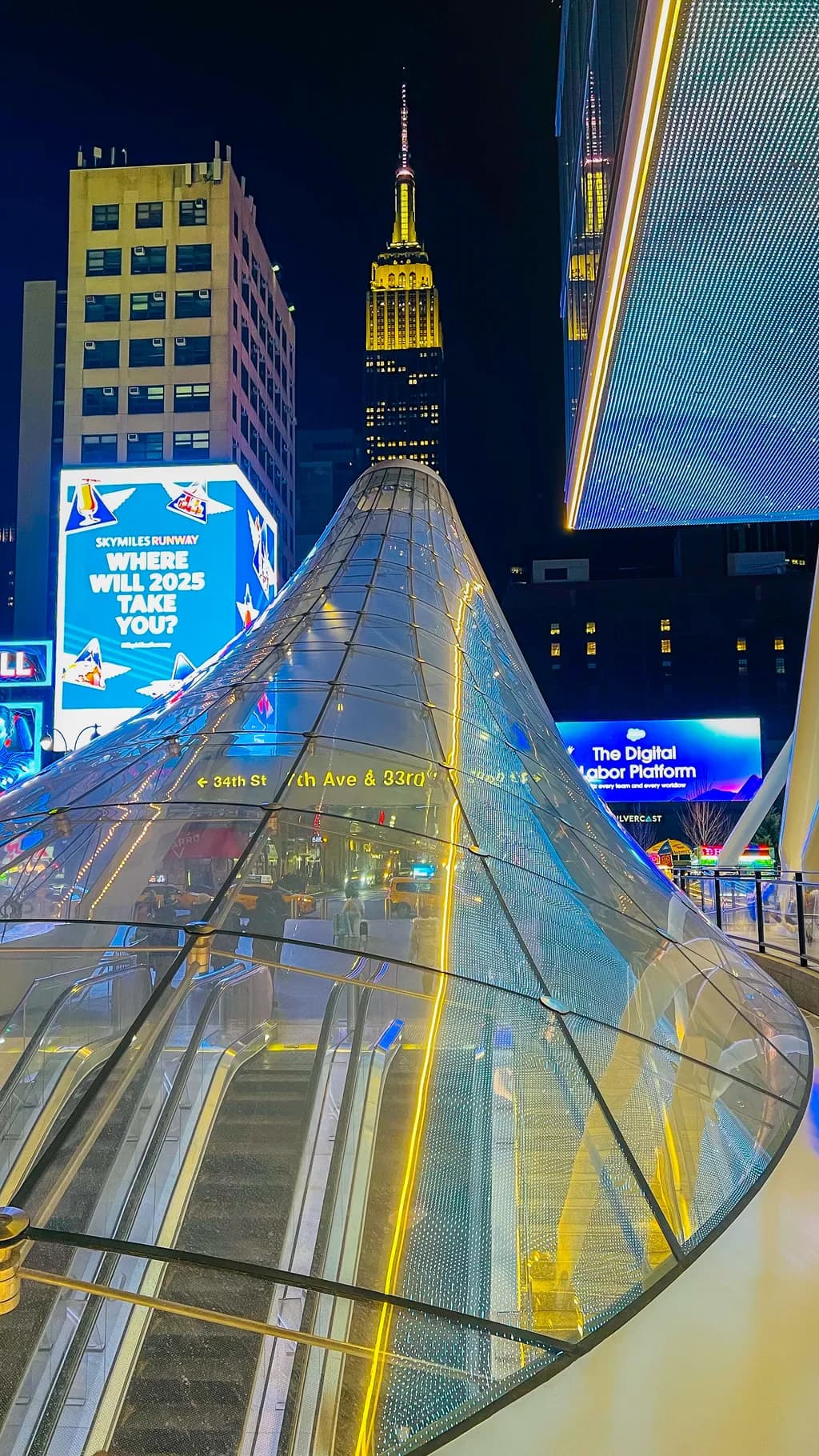 Urban Symphony: A Neon Nightscape of the Empire State Building
