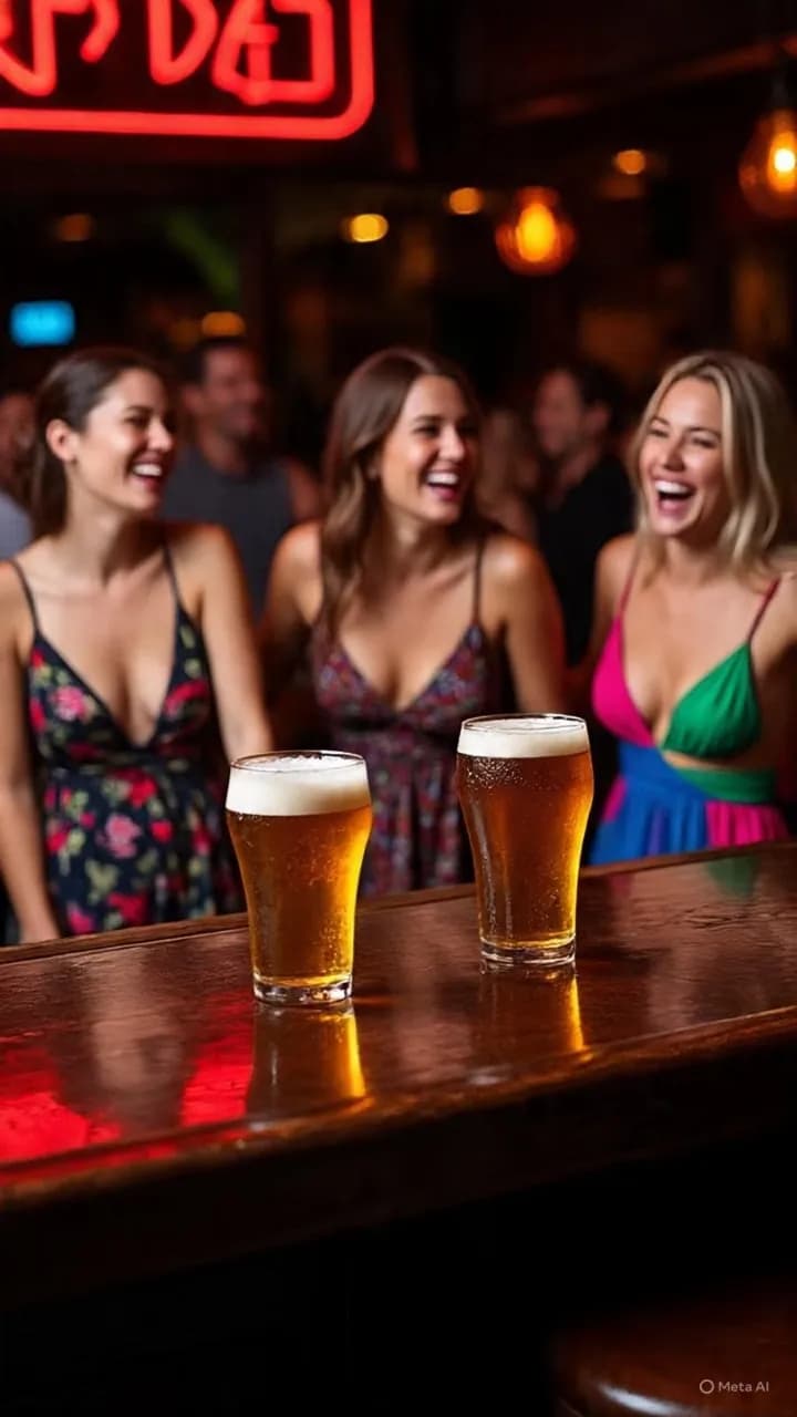 Cheers to Friendship: A Night of Laughter and Brews in a Vibrant Bar Scene