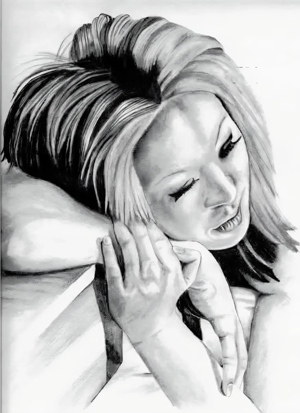 Whispers of Emotion: A Monochrome Portrait Capturing Intimate Expression