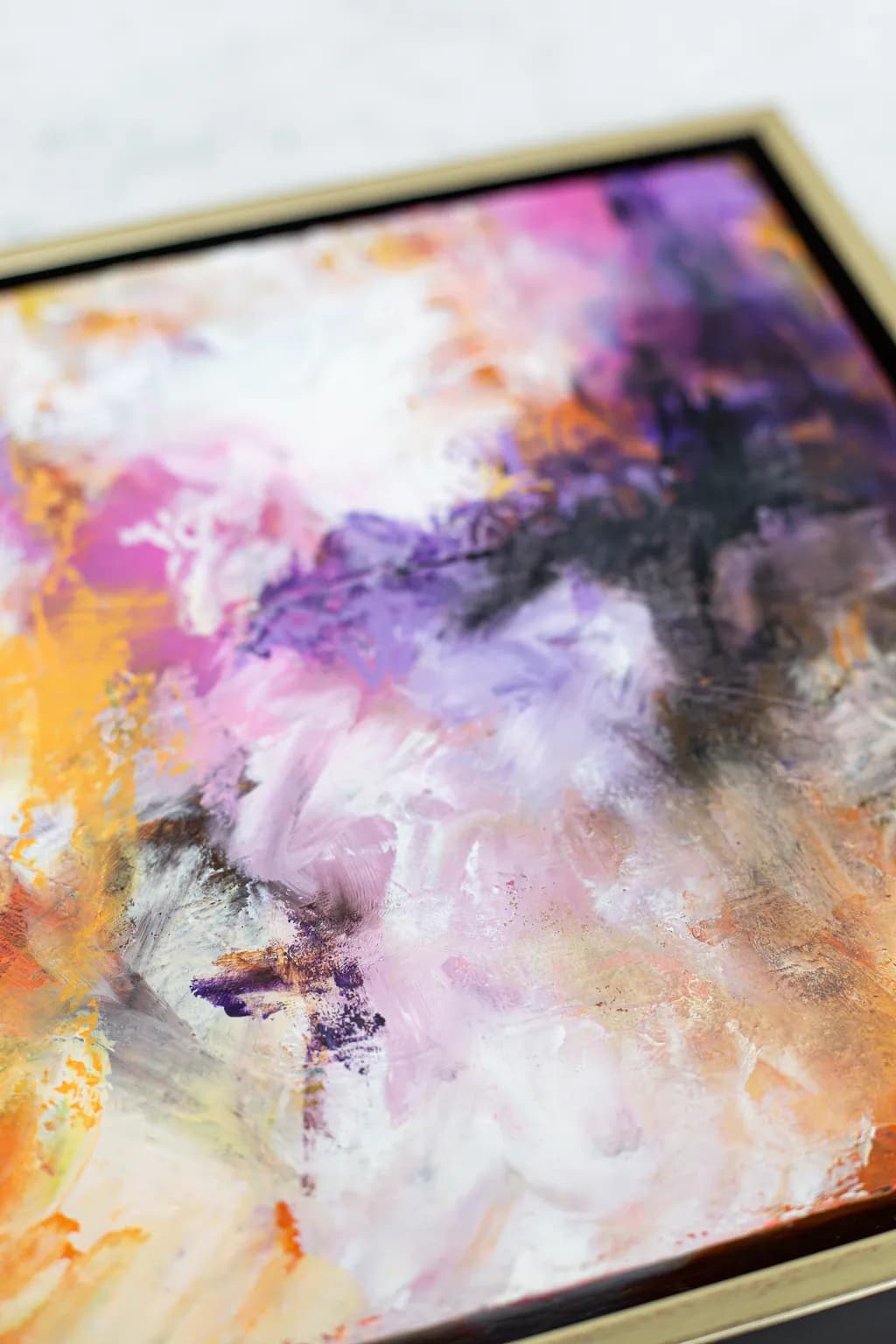 Whispers of Color: An Abstract Journey Through Purple and Gold Hues