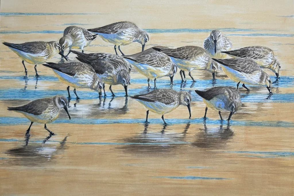 Flock of Resilience: Shorebirds Reflecting on the Tides of Nature