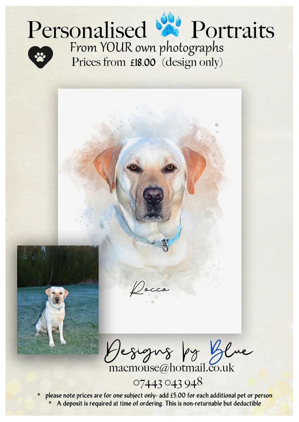 Personalized Watercolor Portrait of Your Beloved Pet: Capture Their Spirit in Art