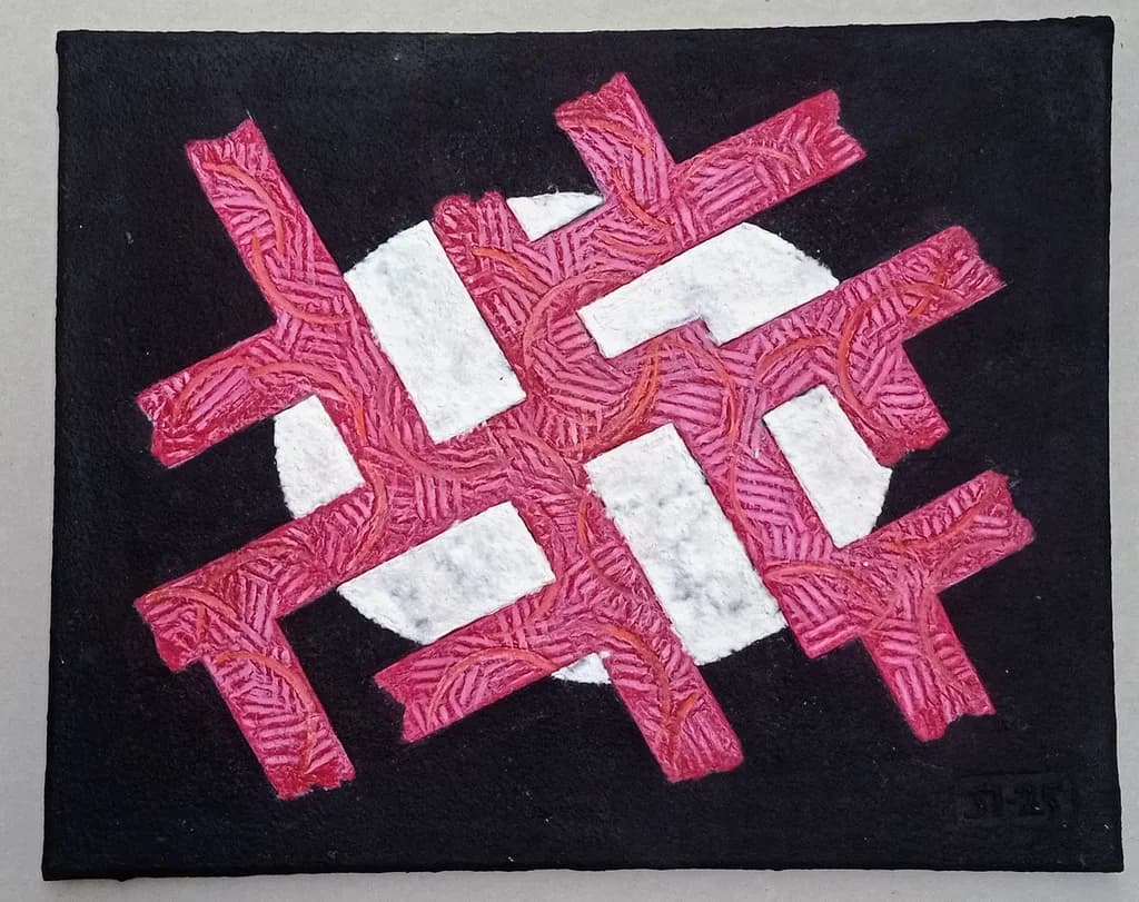 Interwoven Dreams: A Dance of Pink and White Against the Night Sky