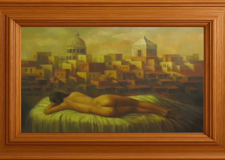 Serenity in the City: A Nude Figure Embracing Urban Dreams
